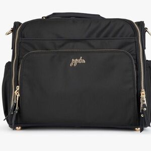 Jujube black diaper bag with gold hardware